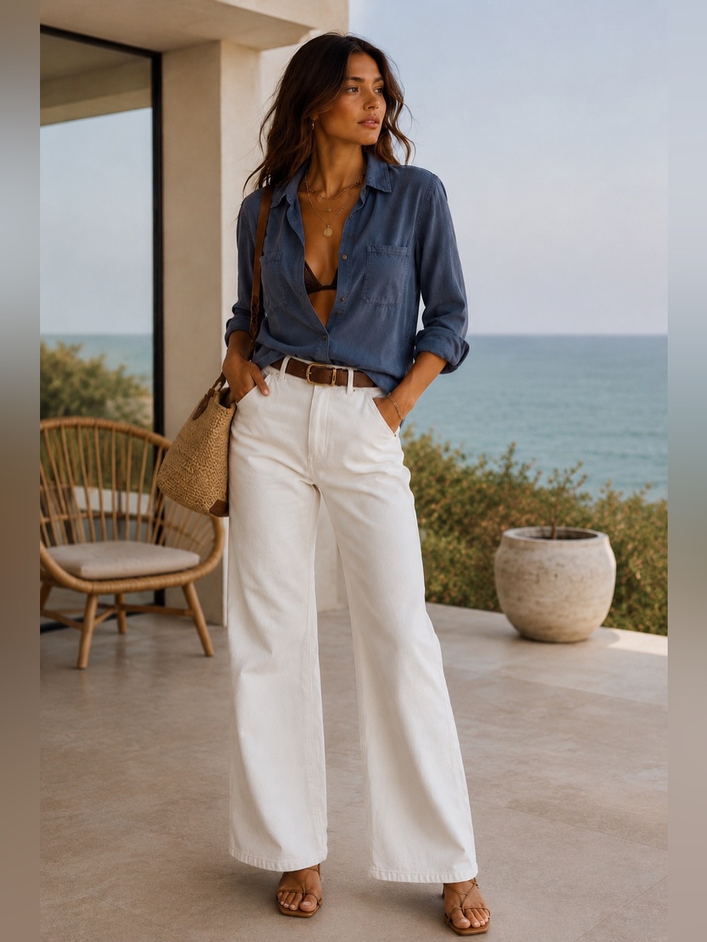 Rock & Republic Chambray Button Down | Quiet Luxe | Coastal Chic | Everyday Wear